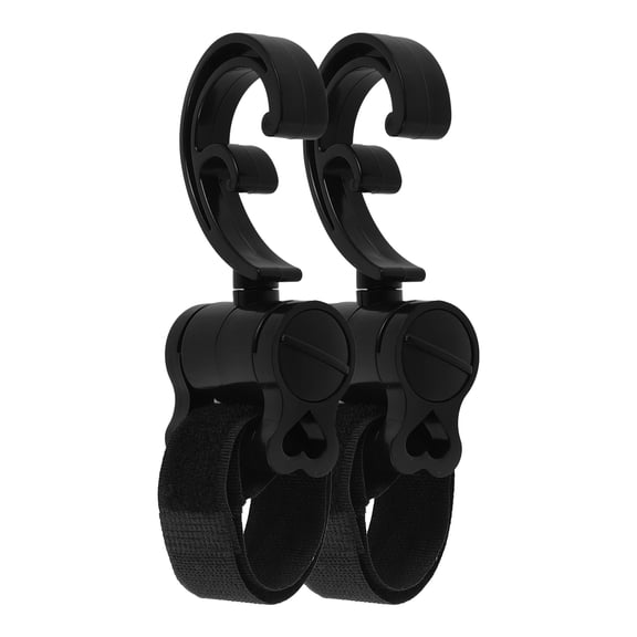 KALLORY Baby Car Hooks Stroller Clips Black 2Pcs