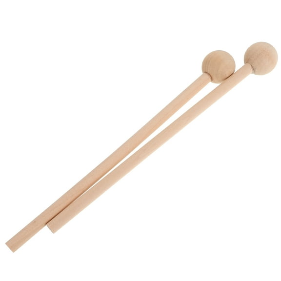 KALLORY Empty Drum Hammer Wood Percussion Sticks Beige 2Pcs Preschool Music Lessons