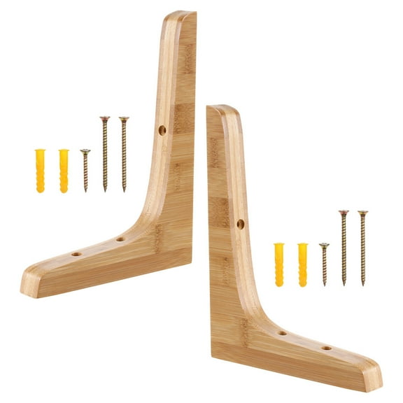KALLORY 2pcs Wood Shelf Bracket Floating Shelf Bracket Wall Mounted Shelf Bracket Support