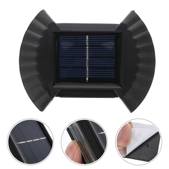 KALLORY 3.9X3X0.8Inch Black ABS PC Square Solar Deck Sconces for Courtyard Outdoor Lighting