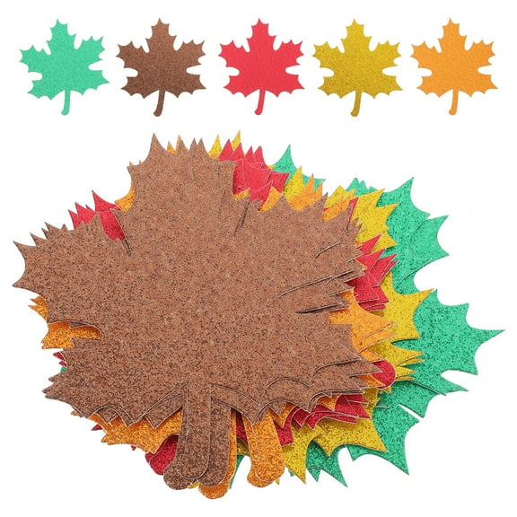 KALLORY Artificial Fall Leaves Maple Leaves Paper Cutouts Colorful 30Pcs