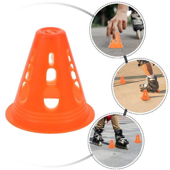 KALLORY 30Pcs Orange Conical Skating Marker Cones for Sports Training Obstacle Course 3.1x3x3in PE