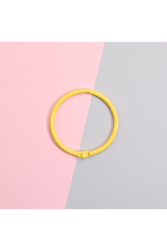 30pcs Yellow Loose Leaf Metal for Keychains, Office, Home, Index Cards, Receipts, Memos, Photos, Files, Craft Supplies