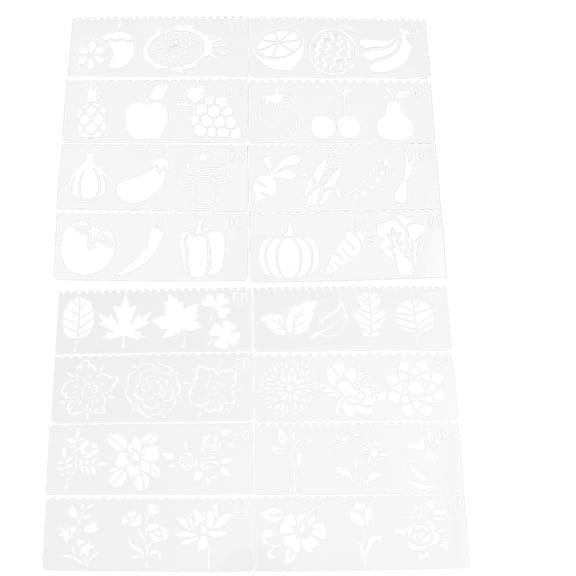KALLORY 32pcs Floral Border Stencils for Painting Plastic Vegetable Stencil for Home Crafts