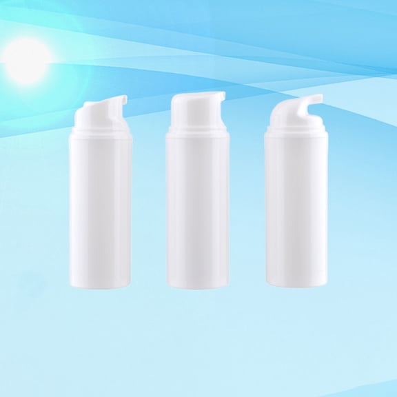KALLORY 3Pcs 9.8*4.5Inch White Plastic Round Storage Bottles Cosmetics Travel Makeup Containers Daily Use Women