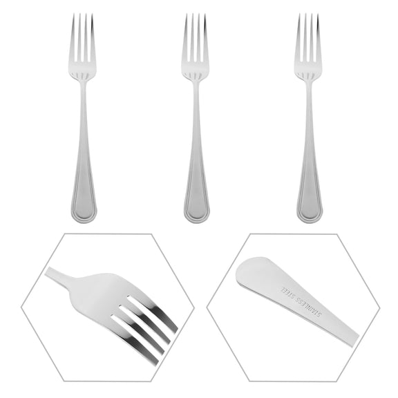 KALLORY 3Pcs Dessert Forks Set Stainless Steel Rounded Smooth Edges For Friends And Family