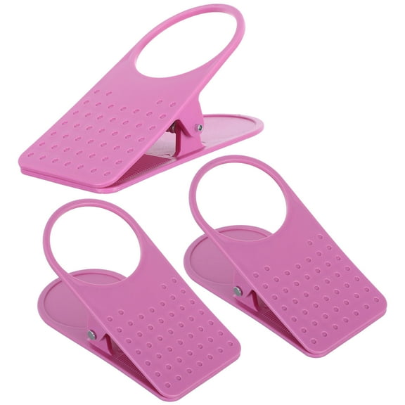 KALLORY 3Pcs Plastic Cup Holder Clip For Desk Holding Drink And Small Items Mug Clamp For Table