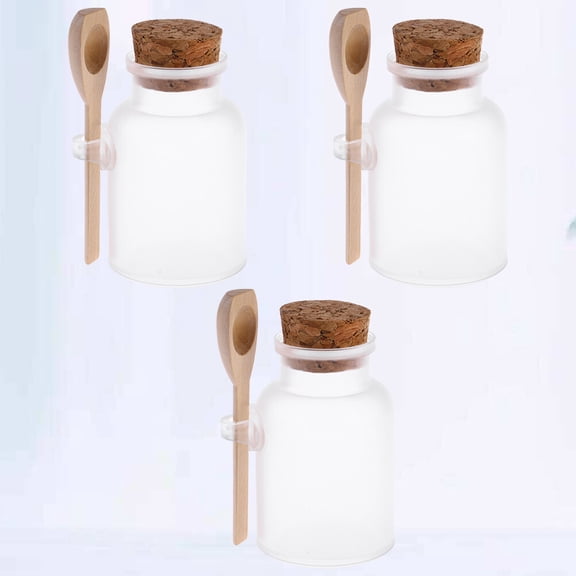 KALLORY 3Pcs Round Bath Salt Storage Bottle for General Users in Daily Use