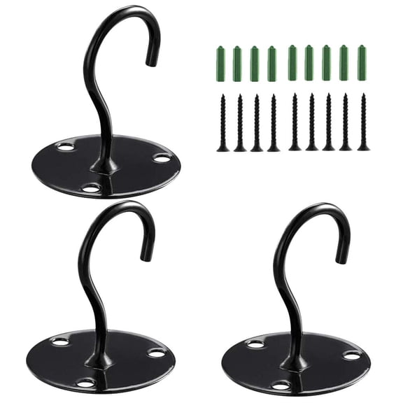 KALLORY 3Pcs Simple Design Ceiling Hook for Flower Pots in Garage and Garden 11.8X2.6In