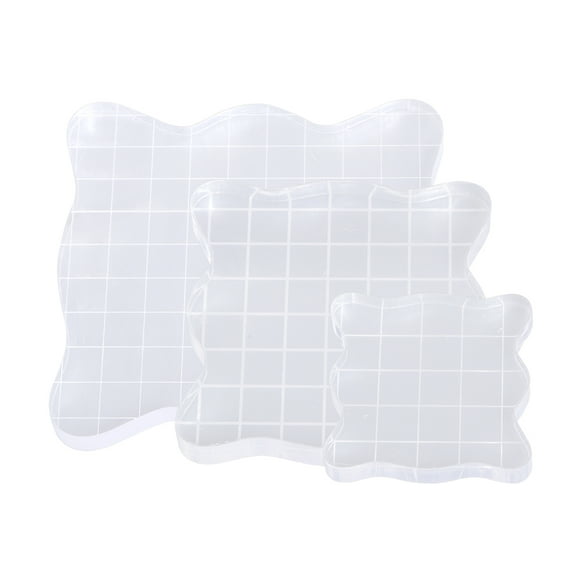 KALLORY 3Pcs Stamping Blocks Rubber Craft Making Positioning Cling Easy Grip Stamp Sets For Crafting