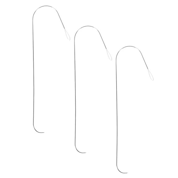 KALLORY Big Eye Beading Needles Zinc Alloy Silver 3Pcs 5.50X1.06X0.04in