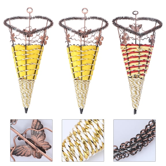 KALLORY 3-Piece Heart Shaped Hanging Iron Basket Set for Indoor Home Decor, Storage and Organization Solutions