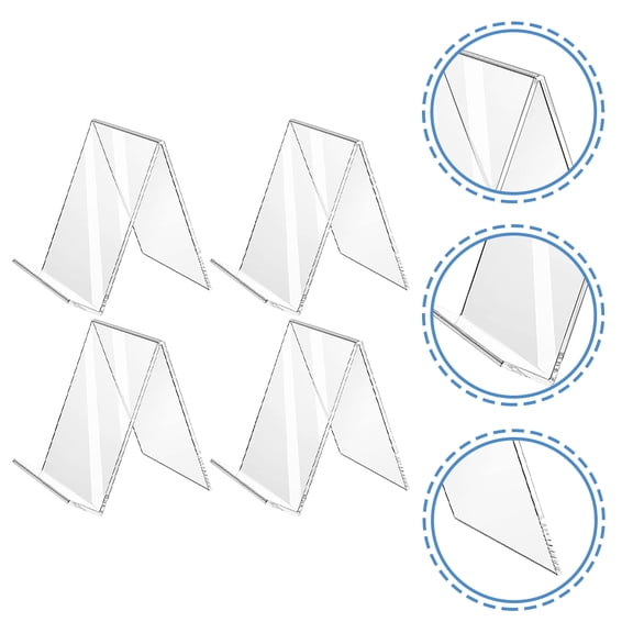 KALLORY 4-Pack L-Shaped Slanted Acrylic Sign Holders, Simple and Versatile Display Stands for Menus and Notices