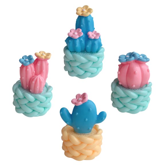 KALLORY 4 Pcs Fake Succulent Decorative Ornaments Potted Plant Decoration Natural