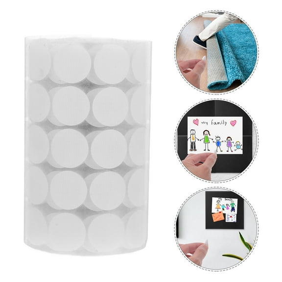 KALLORY 400 Pairs White Self-Adhesive Dot Tape Sewing Hook and Stickers for Crafts and Repairs