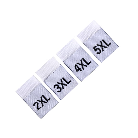 KALLORY 400Pcs White Polyester Shirt Sewing Labels Size Tags for Clothing, 3.5x1.2x0.1in and Easy to Use