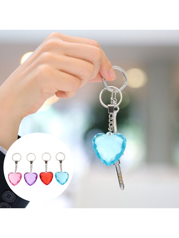 Keychains Acrylic Heart Shape for Keys 4Pcs