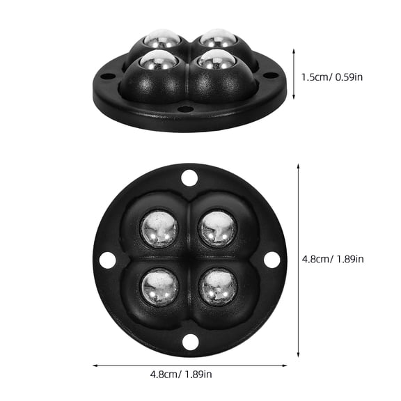 KALLORY 4-Pack Black Appliance Casters with 360 Swivel for Kitchen Appliances, Heavy Duty Wheels for Smooth Mobility