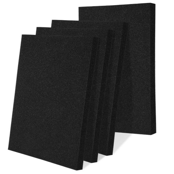 KALLORY 4-Pack Black Foam Sheets Tool Box Liner Cushioning Pads for Packaging, Storage, and