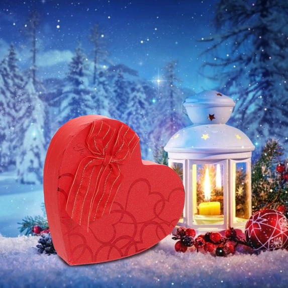 KALLORY 4Pcs Red Cardboard Heart Shaped Box for Valentine .5*5.7*1.6In