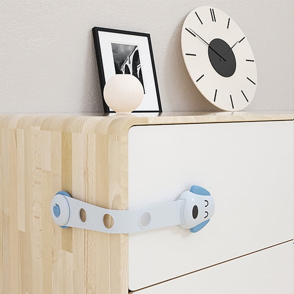 KALLORY  ABS Safety Cabinet Locks, Sky-Blue, Firm Adhesive, Ideal for Home Protection