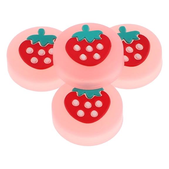 KALLORY Glow in The Dark Pink Silicone Thumb Caps for Game, Comfortable Grip, Durable Material, 4Pcs