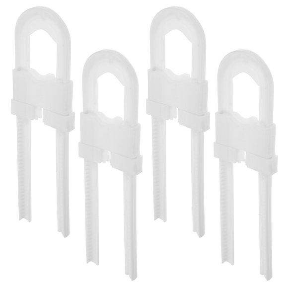 KALLORY 4Pcs U Shaped Cabinet Lock Portable Safety Lock for Closet Doors White ABS Material No Drill Needed