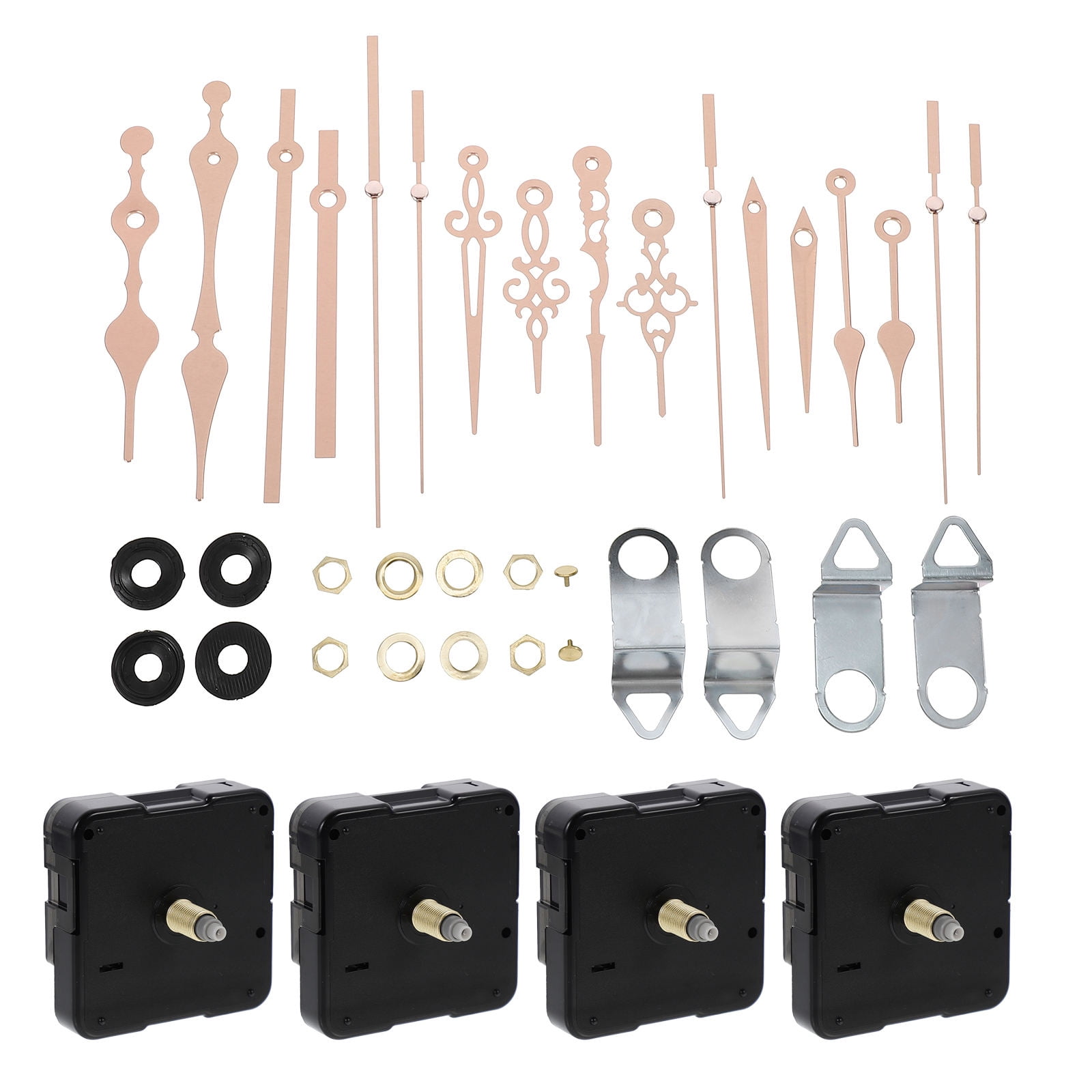 Timepiece Kit KALLORY Clock Hands and Plastic Movement Kit, 4 Sets for Clock Repair ...