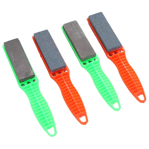 KALLORY 4Pcs Kitchen Sharpener Stone Durable Honing Stone for Scissors Cutters and Choppers in Assorted Colors
