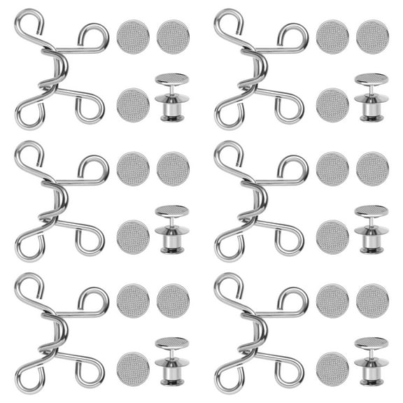 KALLORY 4 Sets Instant Waist Button Clips Adjustable Fit for Clothes, Easy to Use, Reduce Waist Size, and Secure