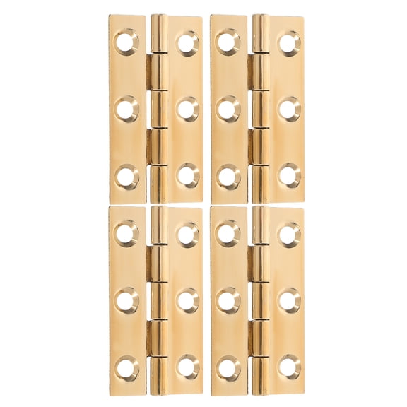 KALLORY Set of 4 Copper Cabinet Hinges for Kitchen Cupboards, Flat Door Hardware, Decorative Hinges for Closets and Furniture