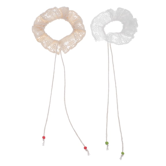 KALLORY 4pcs Doll Dress Up Collars: Adorable Tiny Collars - Mini Lace Vintage Dress Up Costume Collectible Accessory For 10-17cm Plush Dolls