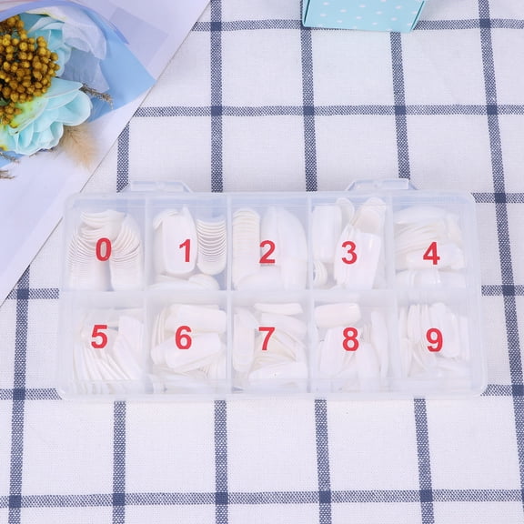 KALLORY Full Cover White Straight Nail Tips 500 Pieces for Manicure Nail Art