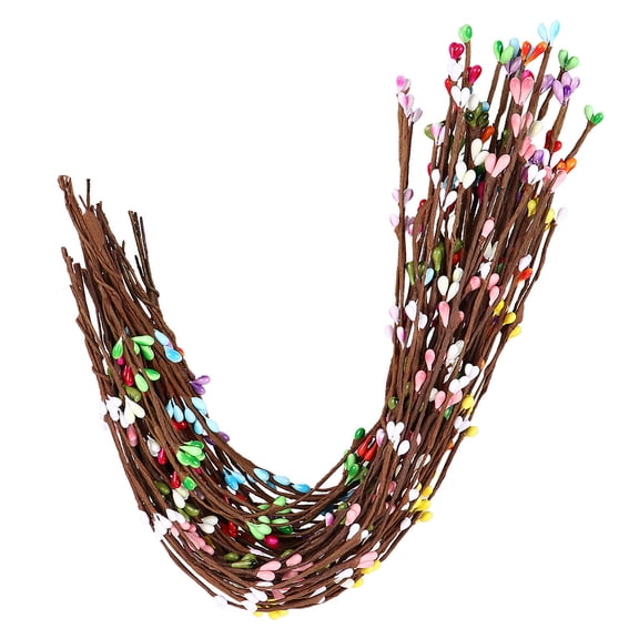 KALLORY 50 Pcs Artificial Berries Assorted Colors Flexible Berry Rattan for Christmas Vase Decor