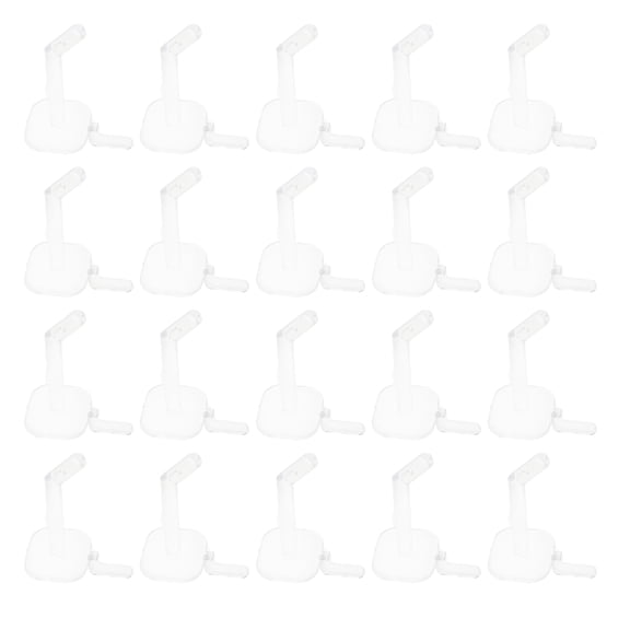 KALLORY 50-Pack Clear Plastic Garage Hooks for Retail Display, Storage and Organization, Transparent Hook Design