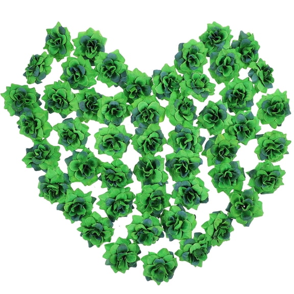 KALLORY 50Pcs Artificial Rose Buds Dark Green Stapelia Flower Heads For Wedding Decor And Party Decorations