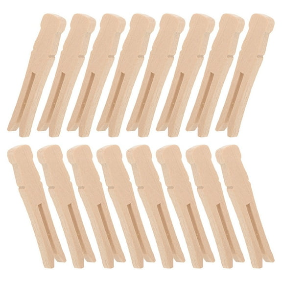 KALLORY 50Pcs Blanket Drying Pins Wooden for Laundry Drying and Clipping Clothes Secure Grip