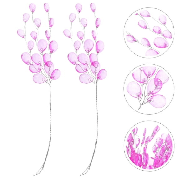 KALLORY 50Pcs Small Artificial Flowers Realistic Floral Effect Purple White Translucent For Flower Wreath Making