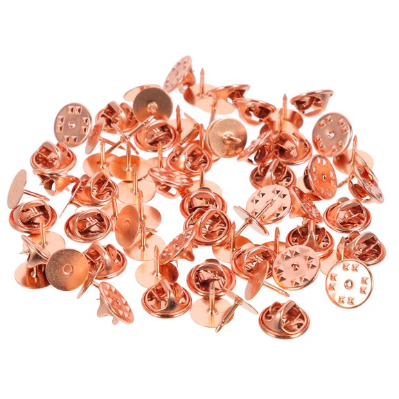KALLORY 50 Sets Metal Pin Backs Butterfly Cap Accessories Rose Gold for Daily Wear