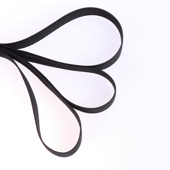 KALLORY Thick Elastic Band Black 1 Roll 63x0.6in