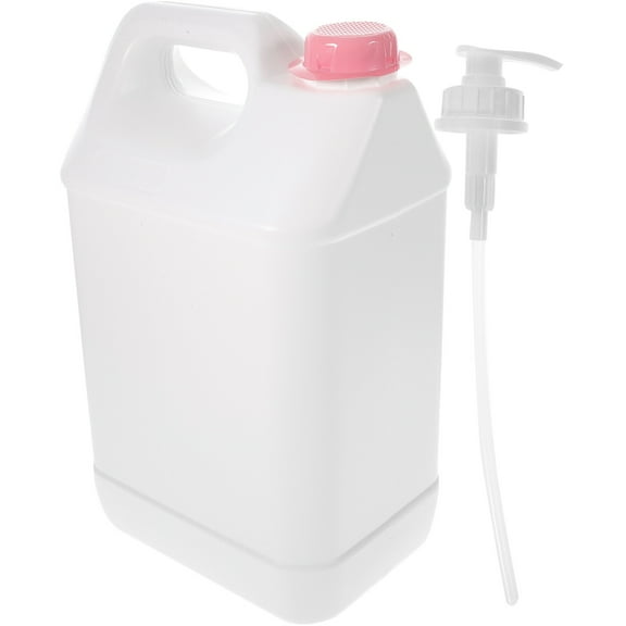 KALLORY 5L Pump Bottles for Sterilization Liquid Plastic Soap Cosmetics Chemical Storage Container White