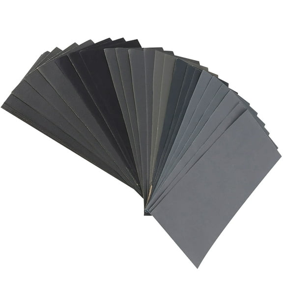 KALLORY 5Pcs Electroplated Sandpaper Sheets for Dry Wet Wood Sanding and Dust Free Use