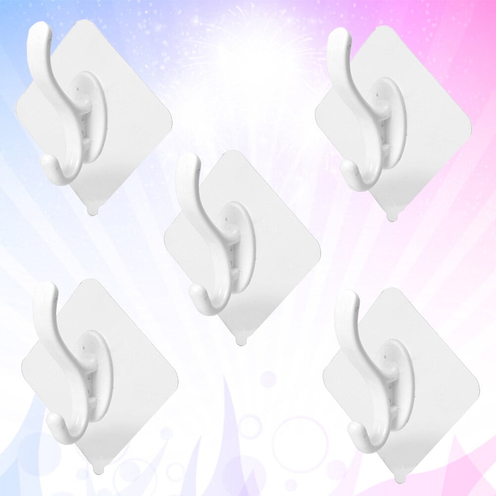 KALLORY 5Pack Wall Towel Hooks White Color for Bathroom and Kitchen ...