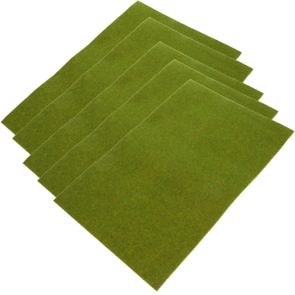 KALLORY 5Pcs Mini Landscape Artificial Grass Mat for Model Building