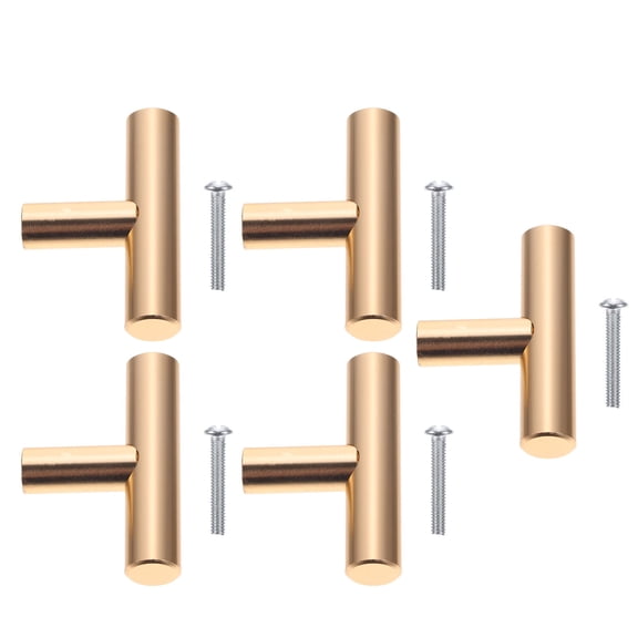 KALLORY 5Pcs T Bar Pull Knobs for Homeowners Single Hole Drawer Pulls 11.8x7.9x3.9in Alloy