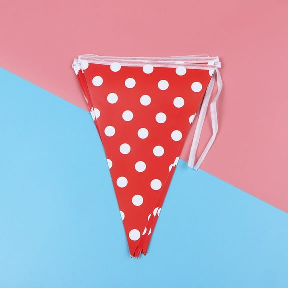 KALLORY 5Pcs Triangle Paper Birthday Banners for Party Decoration 12x10.6x0.04in