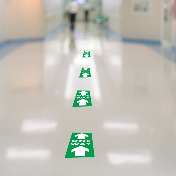 KALLORY 5 Pcs Green Floor Tile Stickers PVC Spacing Reminder for Warehouse Management