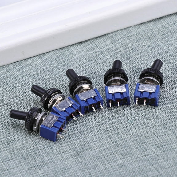 KALLORY 5Sets Metal Mini Toggle Switch 1.2x1.3x3in for General Use