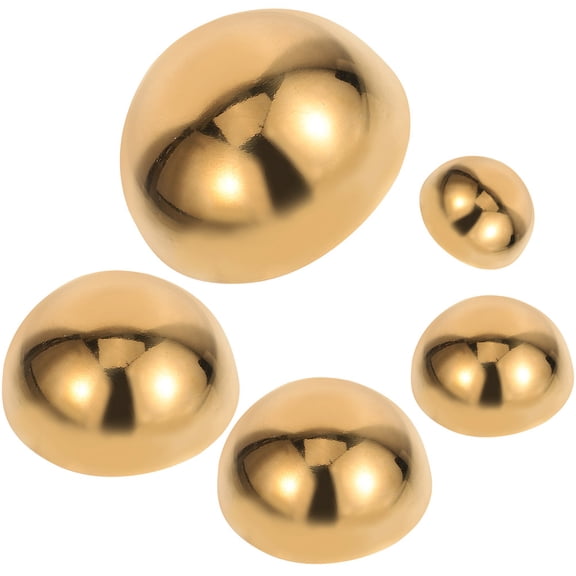 KALLORY 5Pcs Stainless Steel Garden Spheres Durable Half Round Titanium Coated Outdoor Decorative Globe Balls