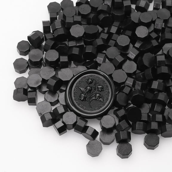 KALLORY Black Wax Beads for Seal Stamps, Perfect for Weddings, Holidays, Invitations, Crafts, Wrapping, and Projects